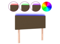 Cabeceira de Cama com Luzes Led Tecido Castanho MAISON EXCLUSIVE (100x5x78 cm)