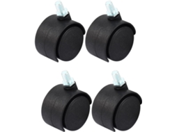 Conjunto De 4 Rodízios Giratórios De Plástico Com Ha, 1,5 Polegadas, 8 Mm, Aexit Conjunto