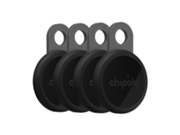 Kit 4 Localizadores CHIPOLO Loop com Sinal Sonoro (Compatível com Apple FindMy e Google Find My - Preto)