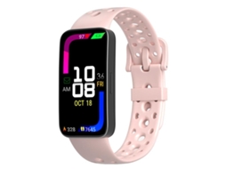 Bracelete Para Huawei Band 10 / 9 / 8 - Silicone Cinza-névoa - Fivela De Pino - Furos Redondos Rosa