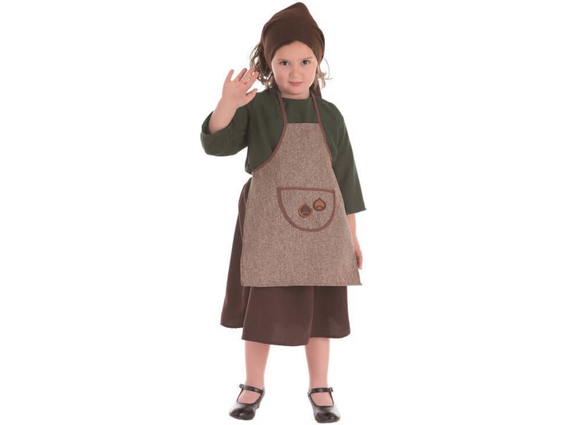 Fato de Menina DISFRAZZES Vendedora De Castanhas Outono Castanho (Tam: 3 a 5 Anos)