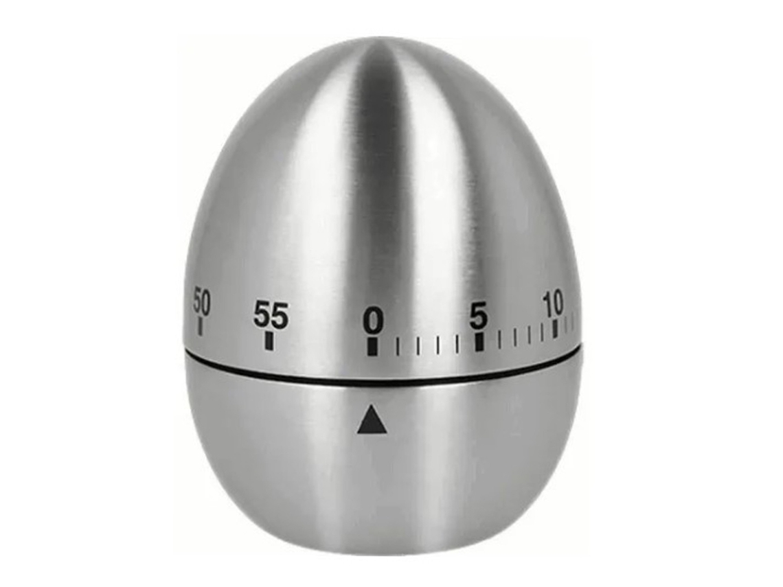 Temporizador De Ovo Aço Inoxidável, Cozinha Mecânico 60 Minutos, Base Antiderrapante, Para Assar