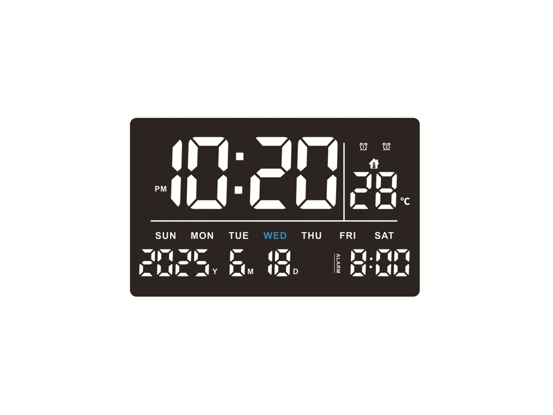 Despertador Eletrônico Digital, Relógio Com Calendário E Termômetro Integrados, Relógio De Temperatura De Dupla Função (parede E Mesa)