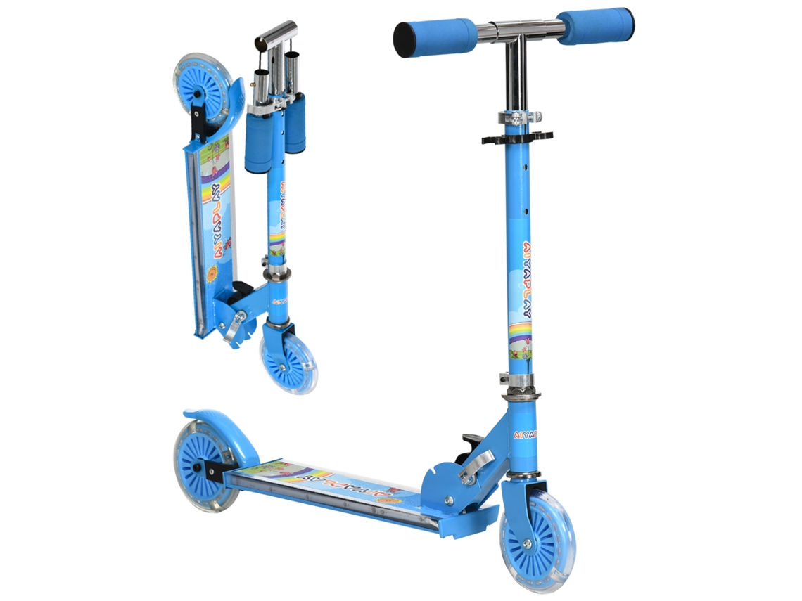 Scooter dobrável 3 7a com 2 rodas, led, música, 50kg, 70 75 78cm, 67x32x65 azul | S/MARCA