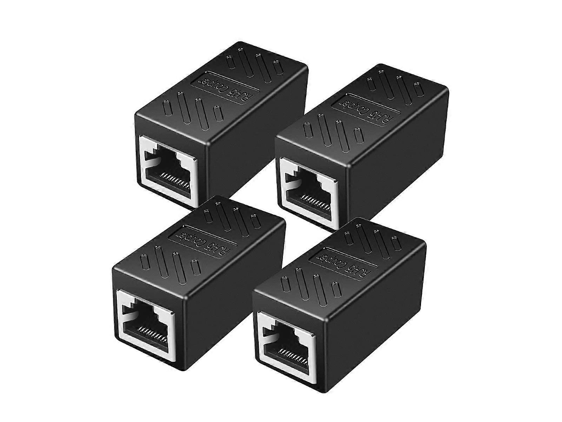 Pacote Com 4 Conectores Para Cabo Ethernet Conector Para Cabo De Rede Extensor Para Cabo Ethernet Conector Slowmoose (preto Pacote Com 4)