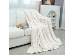 Cobertores Macios e Aconchegantes para Cama Sofá e Loveseat-Shumian Derramado Branco Damasco EVELTEK 200x230cm