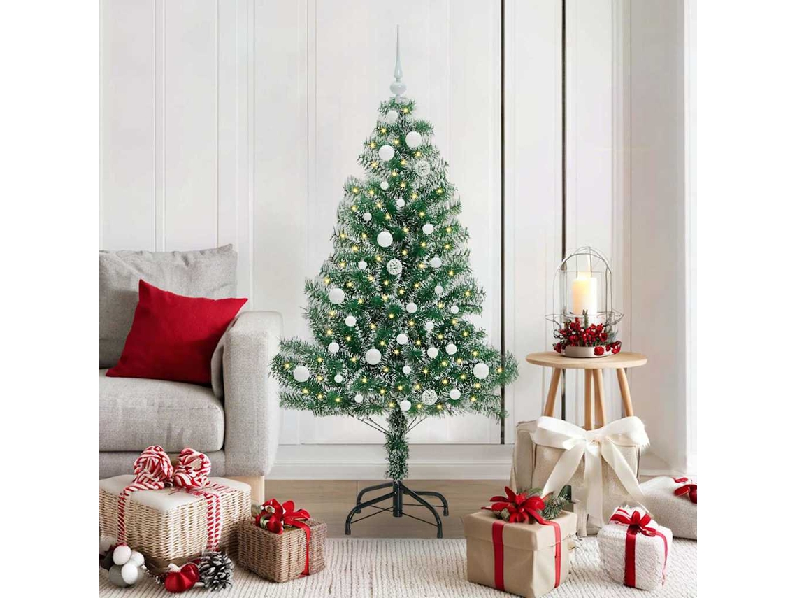 Vidaxl Árvore De Natal Artificial Coberta De Neve Com Luzes De Led