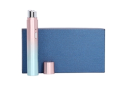 Massageador ocular com bateria de 500mAh, dimensões 134x21x21mm, cor degradê.