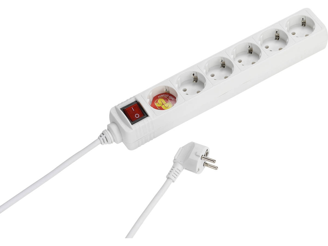 Extensão 6T VIVANCO Com Interruptor 1.4M (Branco)
