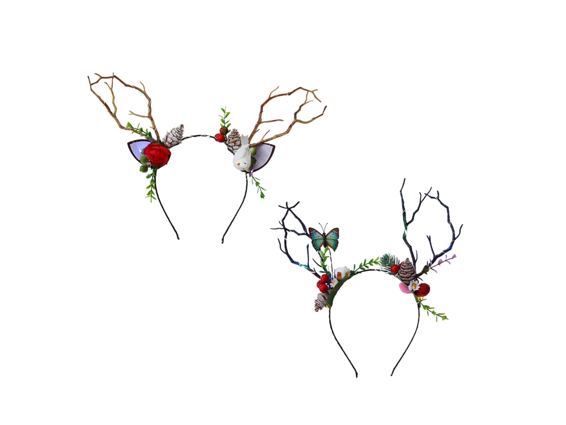 Laxiscreed Conjunto De 2 Luzes De Natal Com Temática Florestal, Alce, Rena E Faixa Iluminada Para Decoração Festiva