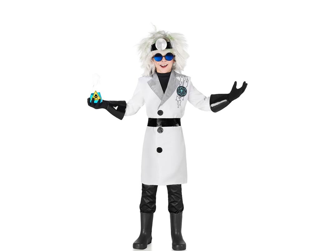 Fato de cientista químico louco para menino