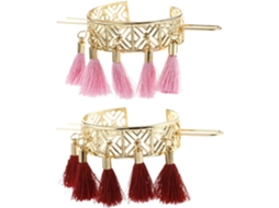 Acessórios De Cabelo: Franja Vintage Delicada, 2 Peças, Coque De Liga Metálica