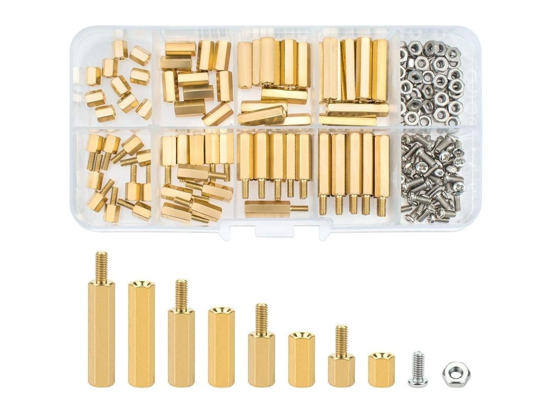 Kit De Parafusos De Cobre Hexagonal M3 Com Espaçadores, Parafusos E Porcas Para Placa De Circuito - 120 Peças Dzg