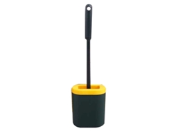 Escova Sanitária Flexível de Aço Inoxidável com Cabo Longo com Suporte para Fixação na Parede, Cor Verde AQUAFORGE