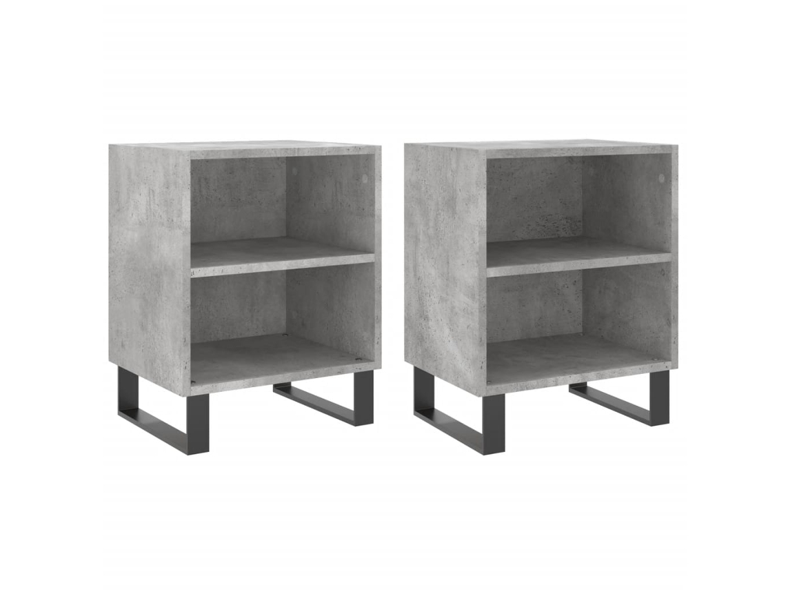 Mesas Cabeceira Conjunto de 2 Derivados Madeira Cinza cimento MAISON EXCLUSIVE (40x30x50 cm)