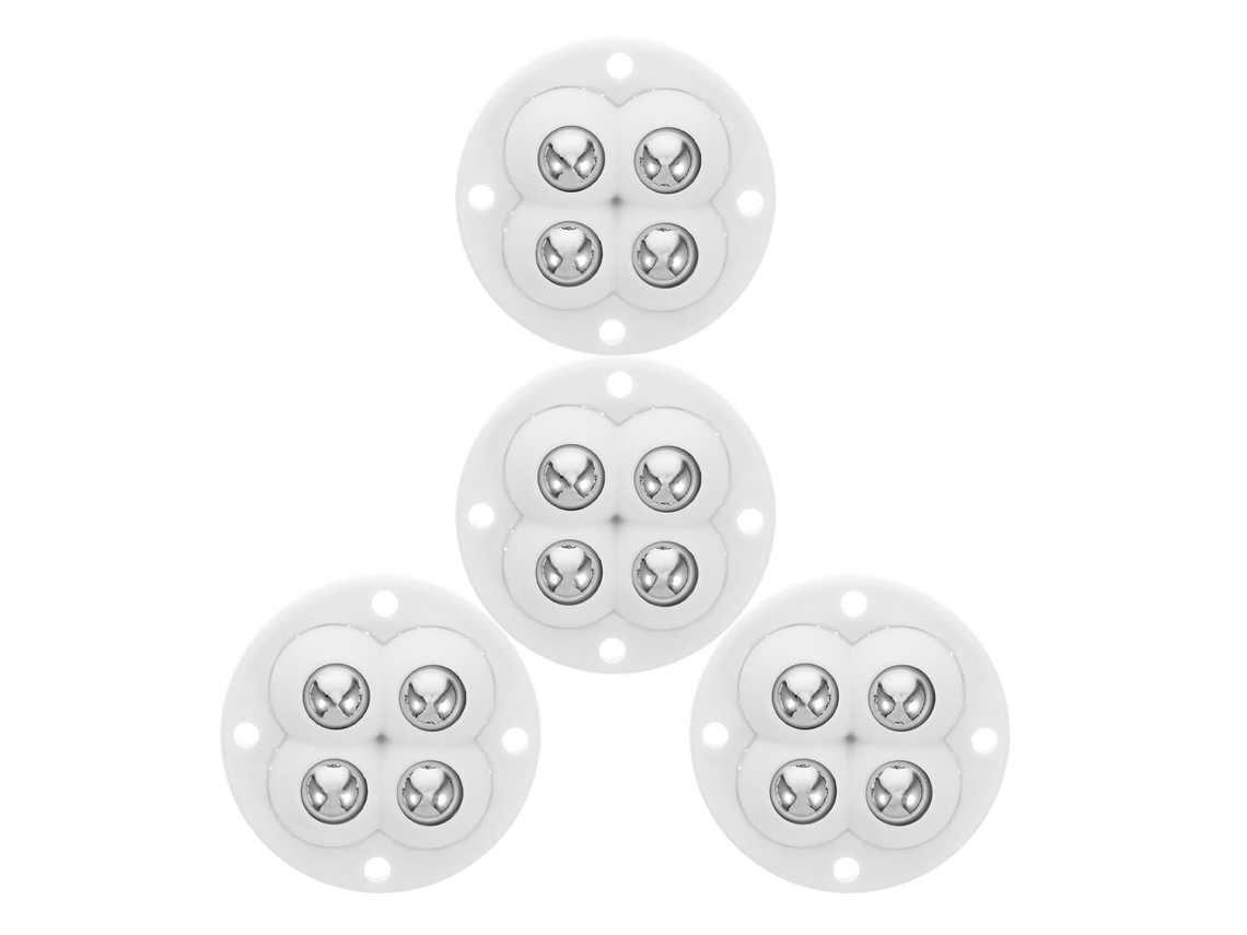 Conjunto De 4 Rodízios Giratórios Universais Autoadesivos, Brancos