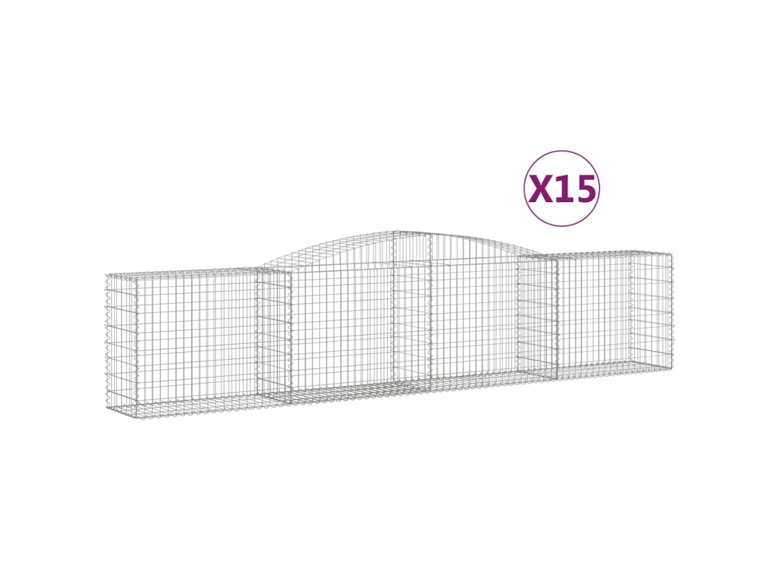 Gabion Basket, Gabion Baskets Vidaxl Prateado Ferro (400 X 50 X 80/100 Cm)