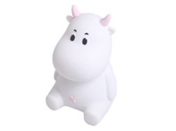 Luminária de Vaca Fofinha em Silicone Recarregável Por Usb Cor Rosa ZMDECQNA