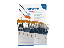 Pincel para Guache e Aguarela Giotto Art 600 Taklon Display com 96 Unidades Ponta Plana e Pelo Sintetico