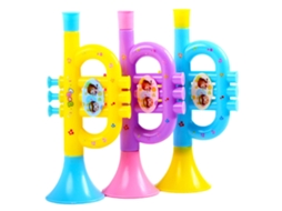 Mali brinquedo Musical Infantil Trombeta Plástica Colorida Aleatória Educação Musical Bebê