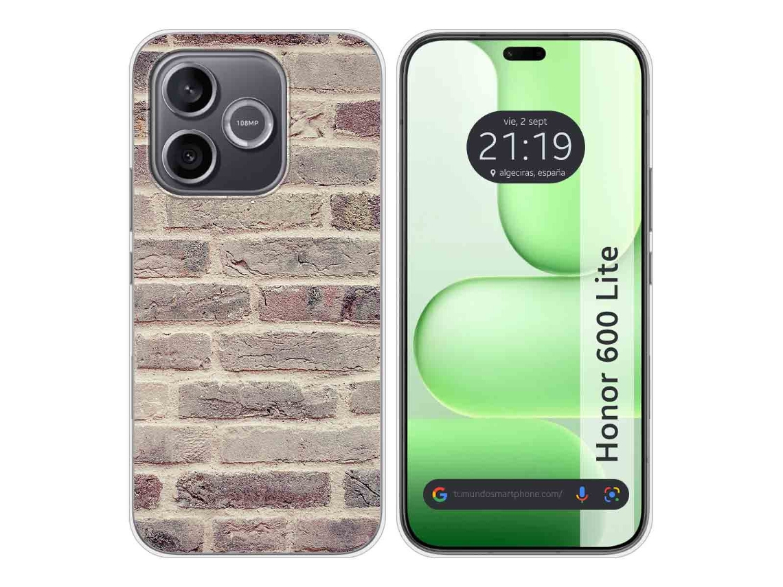 Capa Tumundosmartphone De Silicone Para Honor 600 Lite 5g Com Design De Tijolos 01 Desenho