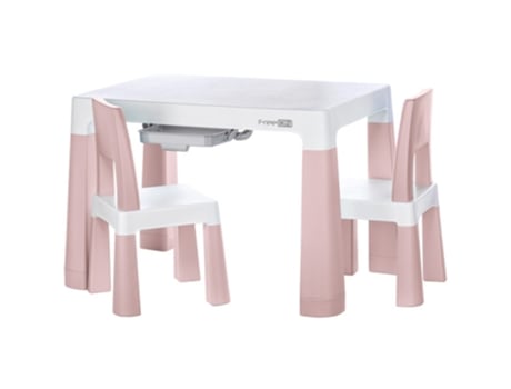 Mesa de Plástico Com Cadeiras FREEON Neo White Pink