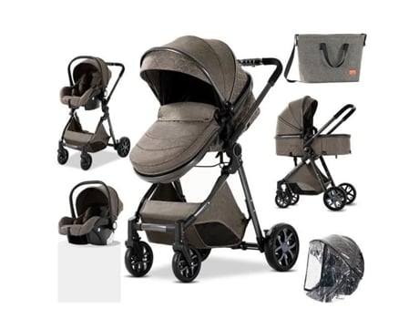 Carrinho 3 Em 1 Bebé Combinado Cadeira De Auto Carrinho Berço Ajustável Mochila Alta Qualidade Carrinho Cadeira Chocolate Luxcar