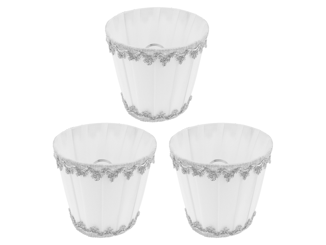 Conjunto de 3 Abajures Modernos de Tecido com Encaixe E14 para Lustres de Velas CHABERLU