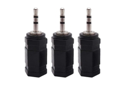 Conjunto de 3 Adaptadores Conector Áudio Estéreo 3,5 Mm Macho para 2,5 Fêmea Fones e Cabos AUX AQUAFORGE