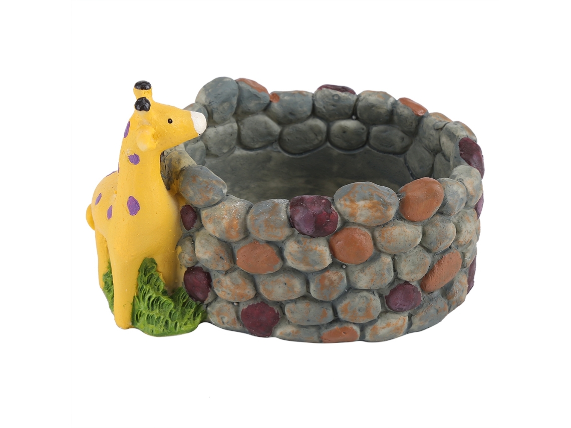 Vaso De Resina Girafa Decorativo Para Suculentas Jardin Criativo