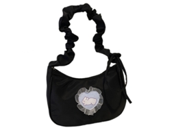 Bolsa de ombro com cordão feminina, nylon, estilo sacola, pregas, alça transversal AQUAFORGE