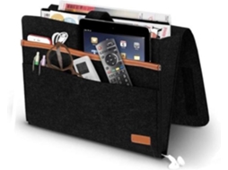 Bolsa Organizadora Com Bolsos Para Cama Sofá Porta Revistas Preto