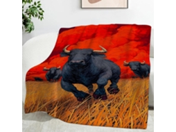 Manta de Grama Búfalo 100x130 Cm Multifuncional Macia e Aconchegante em Flanela Ideal para Cama Escritório Coc