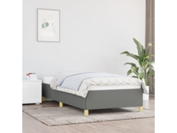 Estrutura De Cama Sem Colchão 80x200 Cm Tecido Cinzento-escuro
