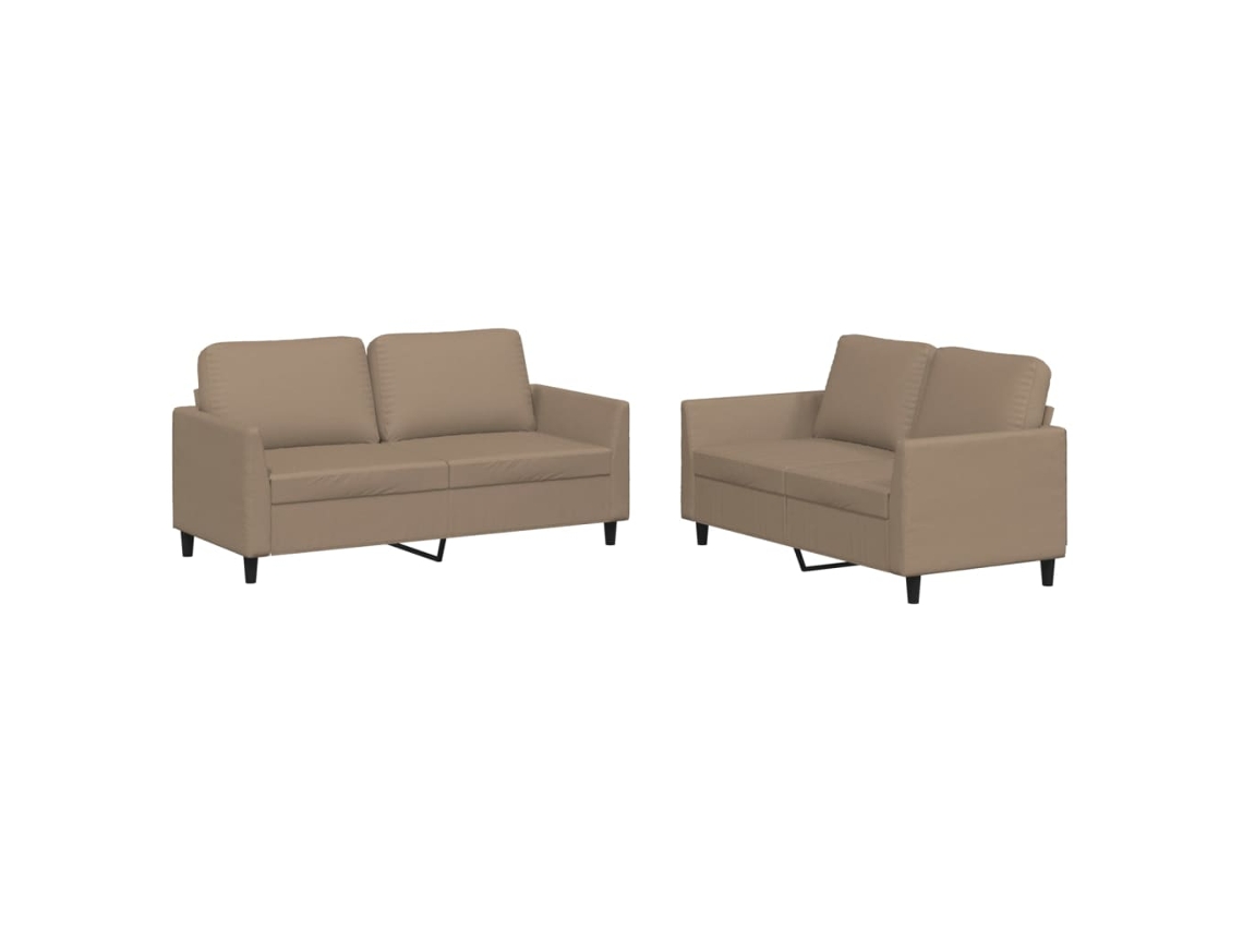 Conjunto de 2 sofás com estofamento em couro artificial. MAISON EXCLUSIVE Cappuccino