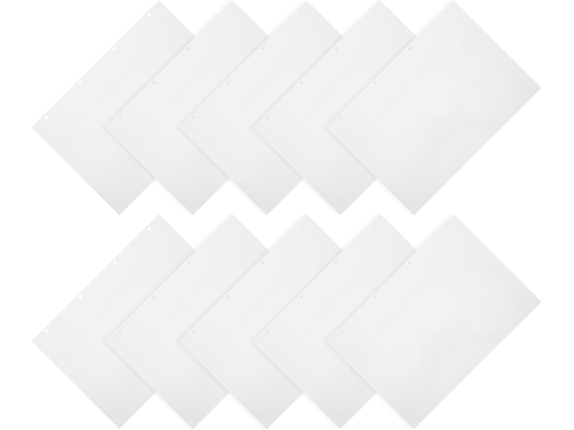Wooneky 50-folhas De Papel Reutilizável Para Álbum Adesivos A4, Dupla Face, Branco E Antiaderente, Com 4-argolas Para