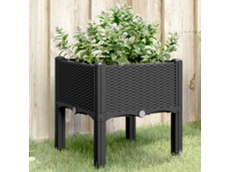 Vidaxl Vaso/floreira De Jardim C/ Pernas 40x40x42 Cm Pp Preto