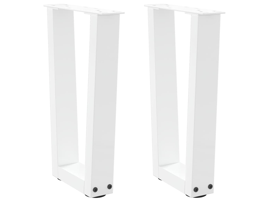 Vidaxl Pés Para Mesa De Centro Em V 2 Peças Branco 28x(42-43,3) Cm Aço