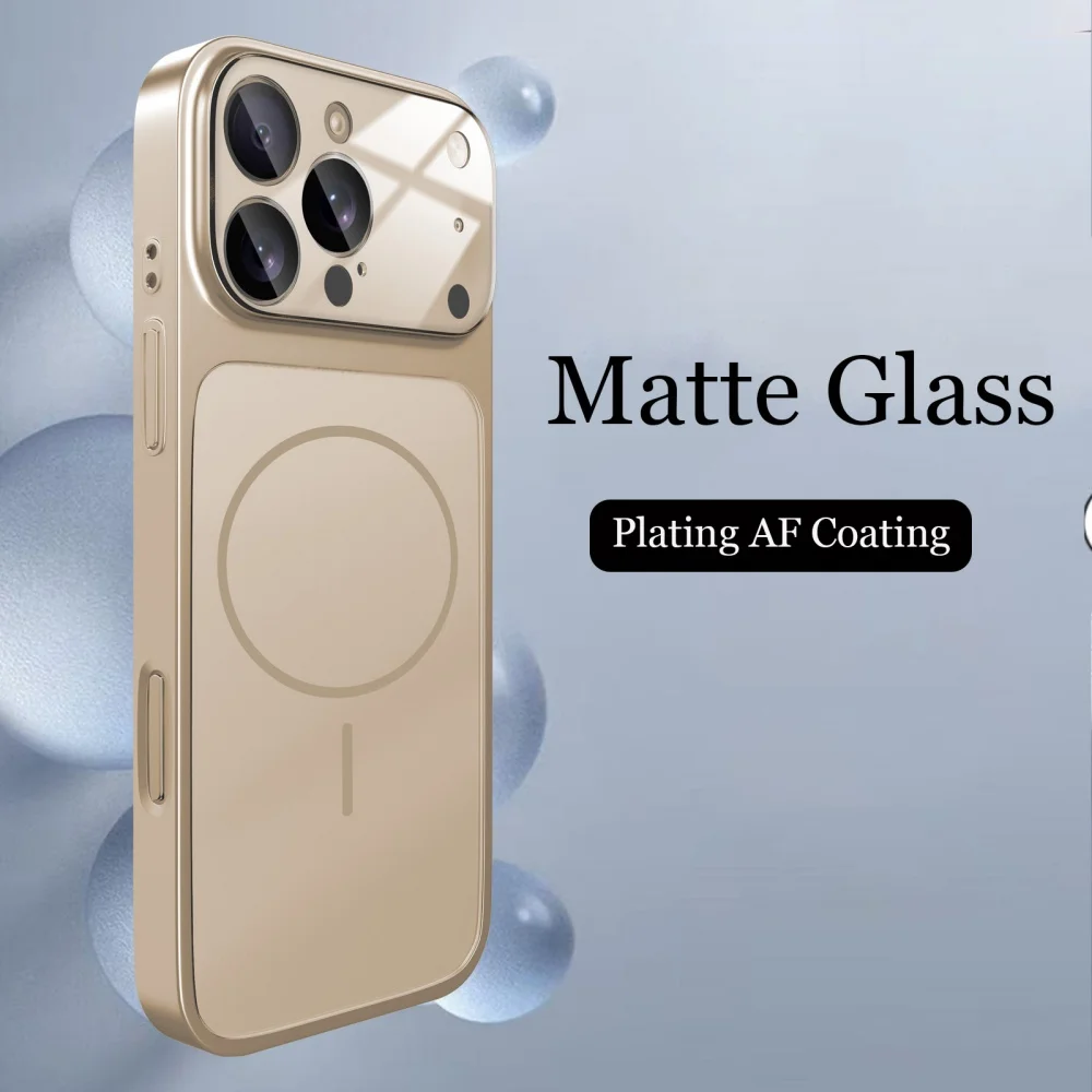 Capa Protetora(marrom Claro)para Iphone 17 Pro,acabamento Fosco,original,compatível Com Carregamento Sem Fio,fechamento Magnético Resistente