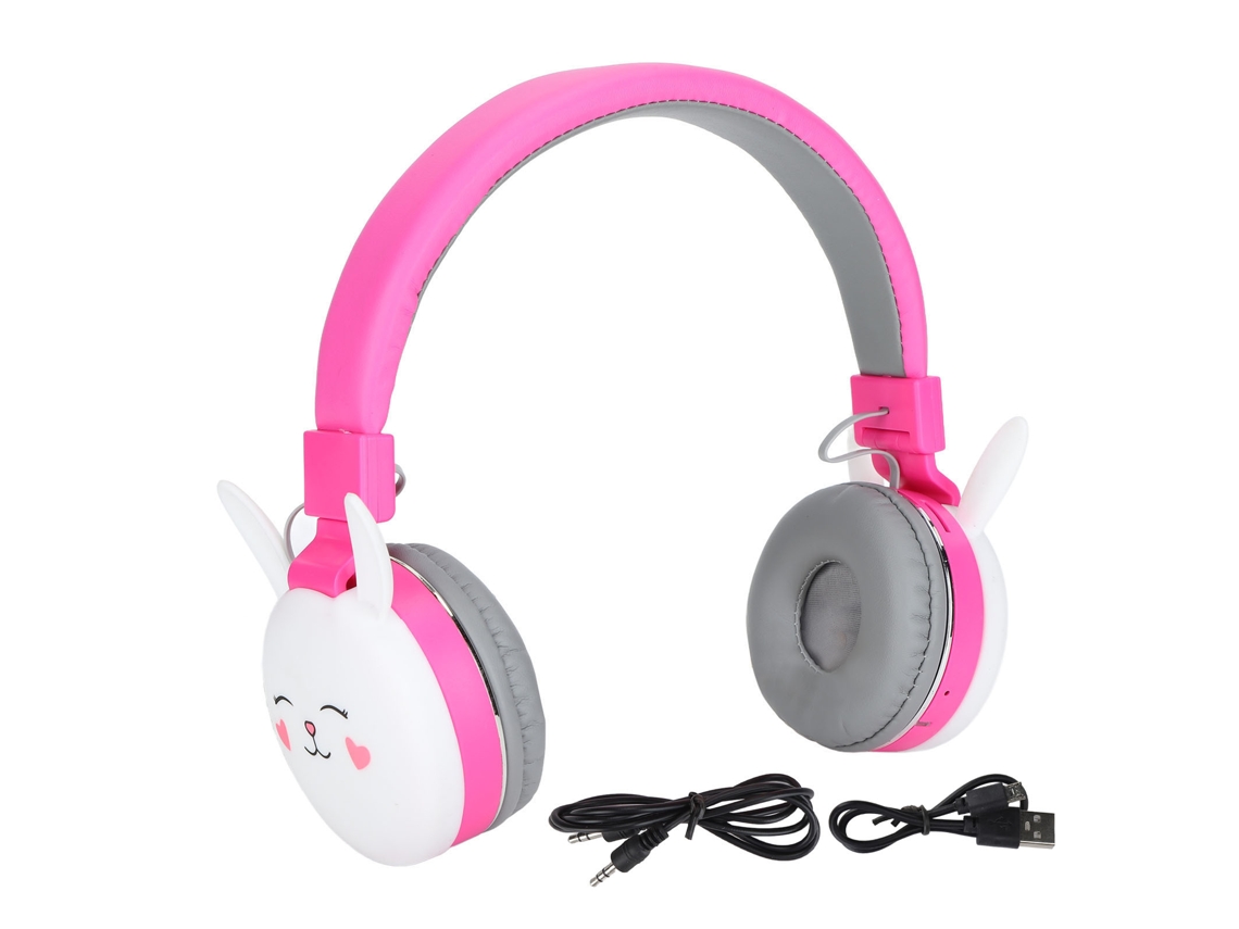 Fone De Ouvido Infantil Animais Fofos Bluetooth 5.0 Com Microfone Para Crianças Coelho