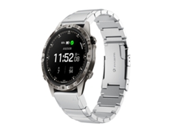 Bracelete para Garmin Marq Adventurer Gen 2 Aço Inoxidável com Estampa de Casco de Tartaruga Prata XIAOMOYU (22mm)