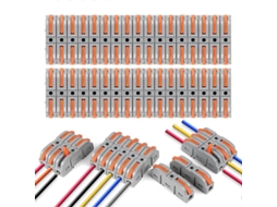 Conector elétrico rápido com alavanca, 34 terminais, conexão rápida, 1 fio, 2 entradas S/MARCA