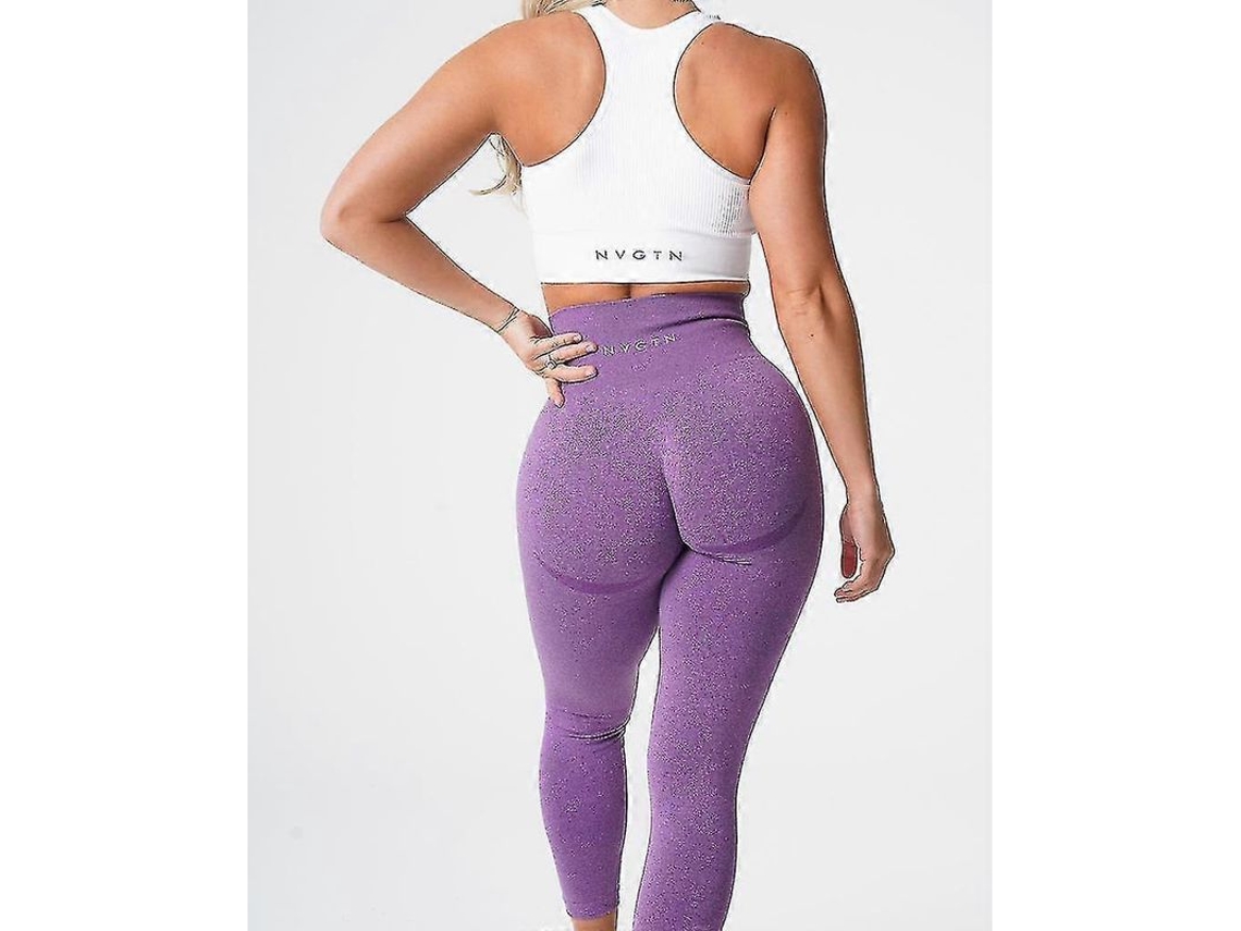 _leggings de Spandex Sem Costura Speckled Nvgtn Feminino Alto Cintura Fitness Academia Yoga