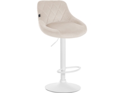 Banco de bar em veludo Lazio creme/branco CLP