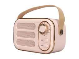 Caixa De Som Bluetooth Retro Sem Fio Portátil Com Som Estéreo Hifi Usb Carregável Rosa Para Casa E Viagem