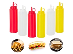 Botella De Salsa Con Tapa 250ml De Plástico Para Mostaza, Condimentos Y Salsas