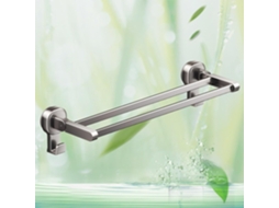 Suporte Duplo Para Toalhas Com Ventosa, Dobrável, Para Parede, Em Alumínio Cinza, 40cm 15, 75pol