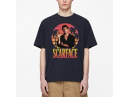 Rockinstone Scarface Movie Miami Sunset Navy Adult T-shirt Size:l