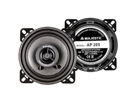 AP 205 Altifalante para carro Redondo 2 vias 100 W 2 pcs Preto NEW MAJESTIC