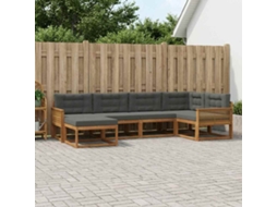 Vidaxl Conjunto De Sofás Para Exterior 6 Pcs Natural E Antracite
